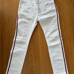 Maurizio massimino -White Jeans with Red Stripes on the sides. Size 42 Europe